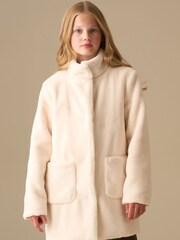 Angel & Rocket Cream Adaline Fur Coat - Image 5 of 8