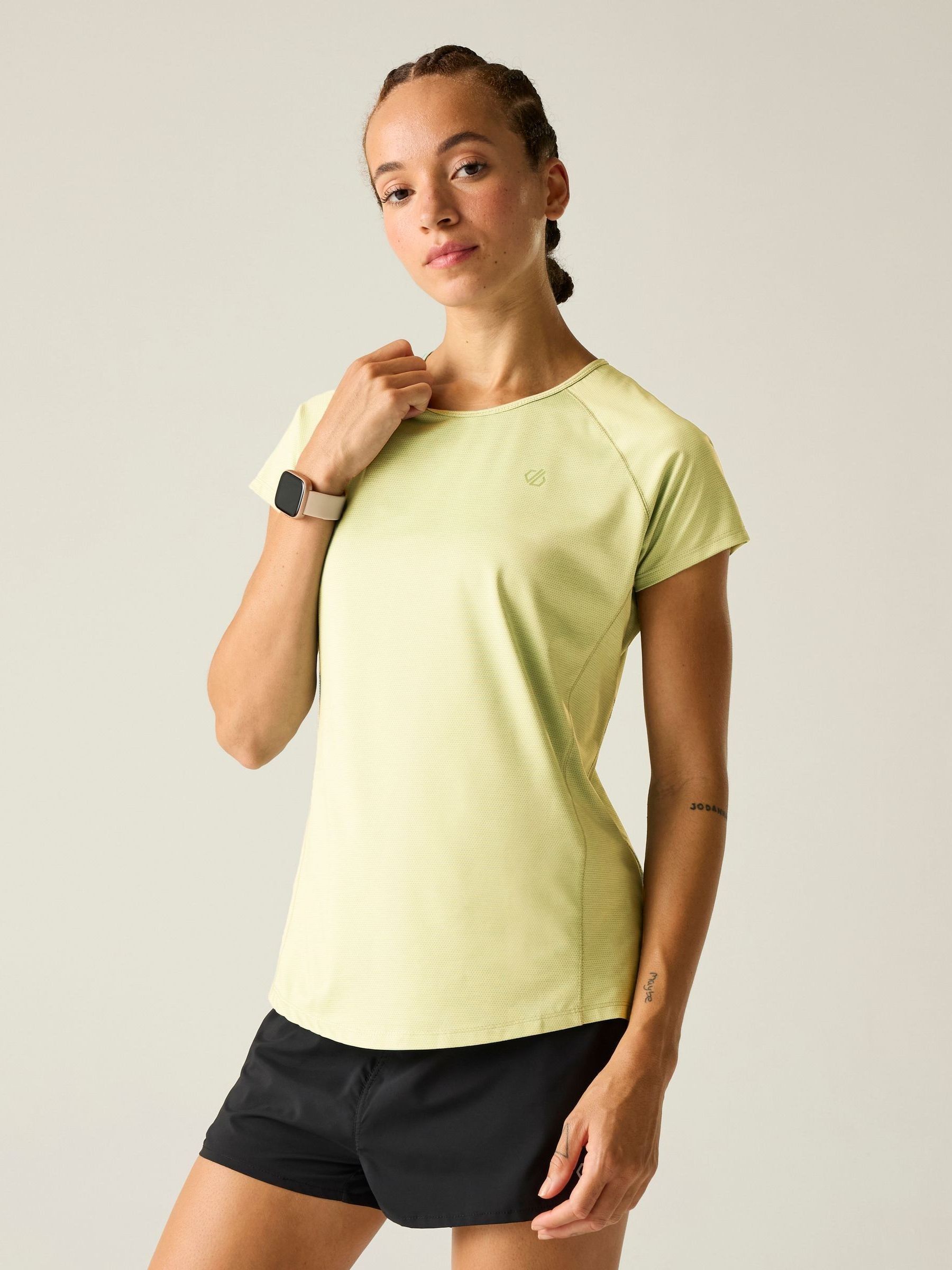 Dare 2b Women's Corral Active Short Sleeved Scoop Neck T-Shirt in Yellow | Size: 18 - Image 3