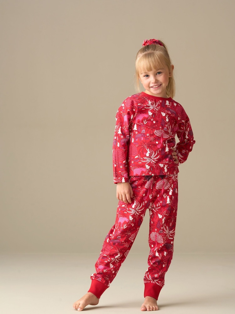 Angel & Rocket Red Amelia Scandi Print Pyjamas - Image 1 of 8 Angel & Rocket Red Amelia Scandi Print Pyjamas - Image 1 of 8