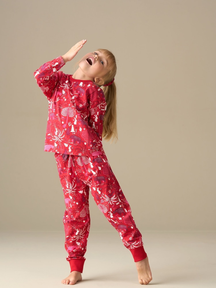 Angel & Rocket Red Amelia Scandi Print Pyjamas - Image 2 of 8 Angel & Rocket Red Amelia Scandi Print Pyjamas - Image 2 of 8