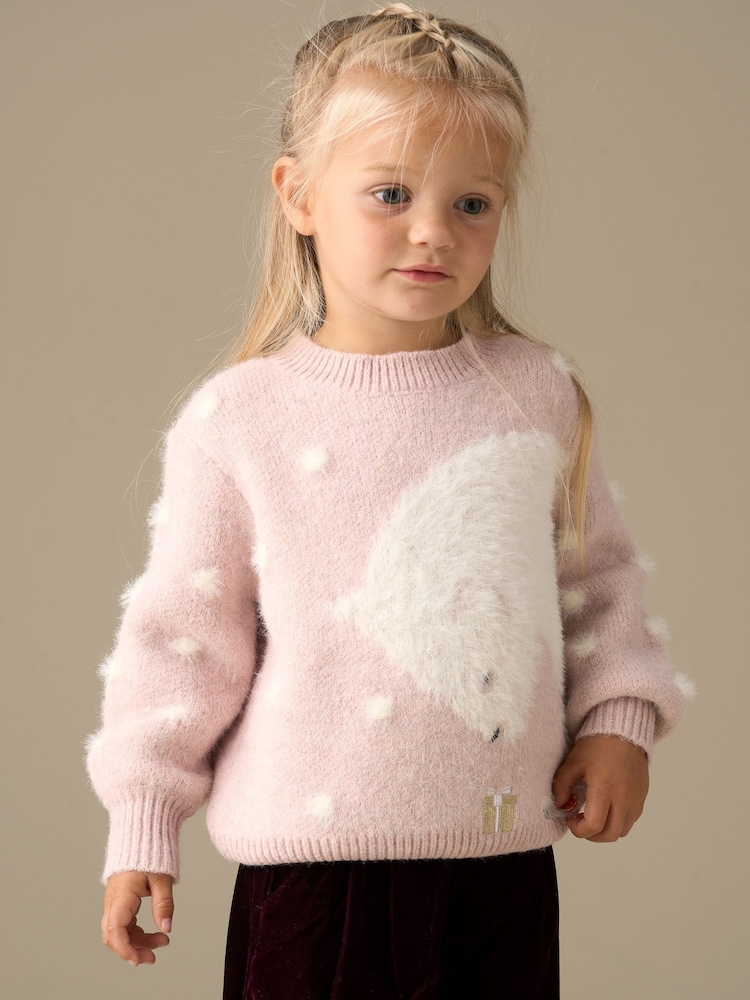 Angel & Rocket Pink Izzy Polar Bear Jumper - Image 1 of 6