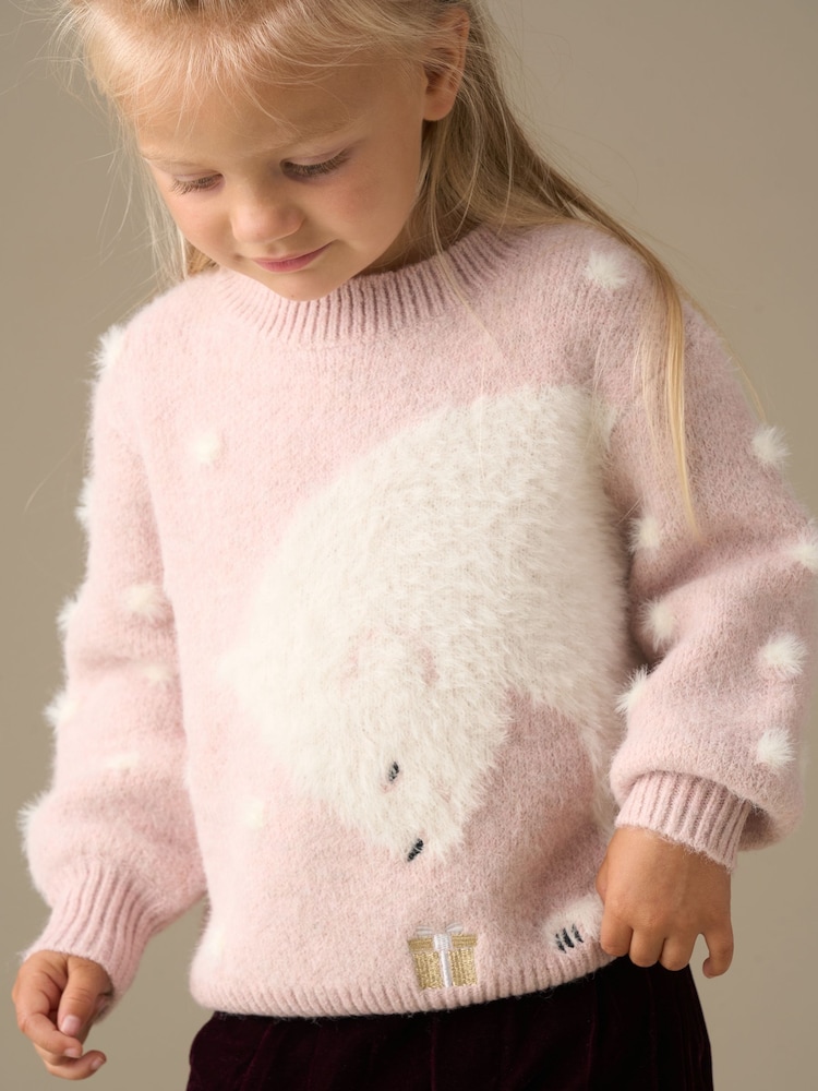 Angel & Rocket Pink Izzy Polar Bear Jumper - Image 2 of 6 Angel & Rocket Pink Izzy Polar Bear Jumper - Image 2 of 6