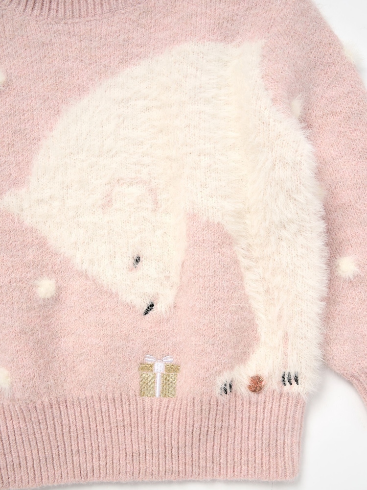 Angel & Rocket Pink Izzy Polar Bear Jumper - Image 6 of 6