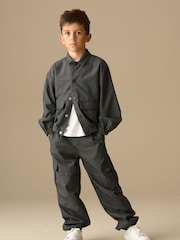 Angel & Rocket Grey Alex Pinstripe Overshirt - Image 5 of 9