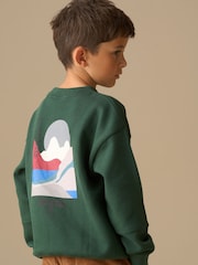 Angel & Rocket Green Kaiden Placement Print Sweatshirt - Image 2 of 4
