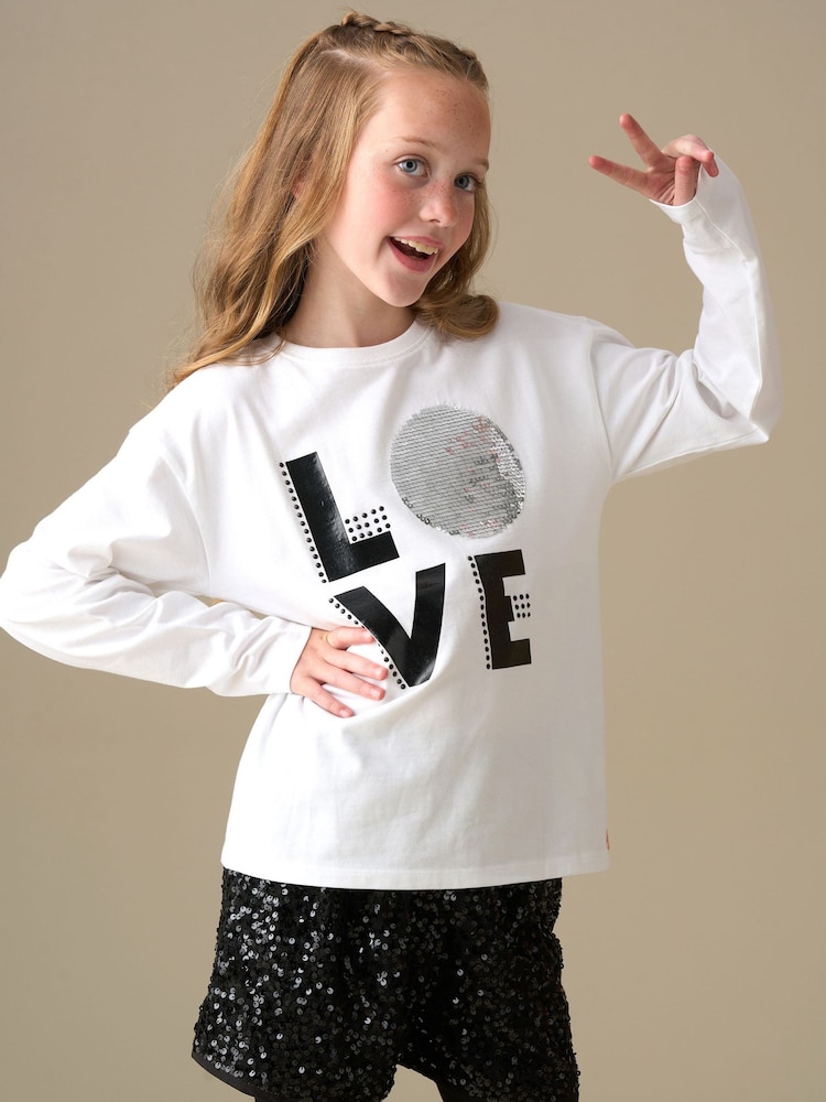 Angel & Rocket White Lacie Love Disco Ls T-Shirt - Image 2 of 3