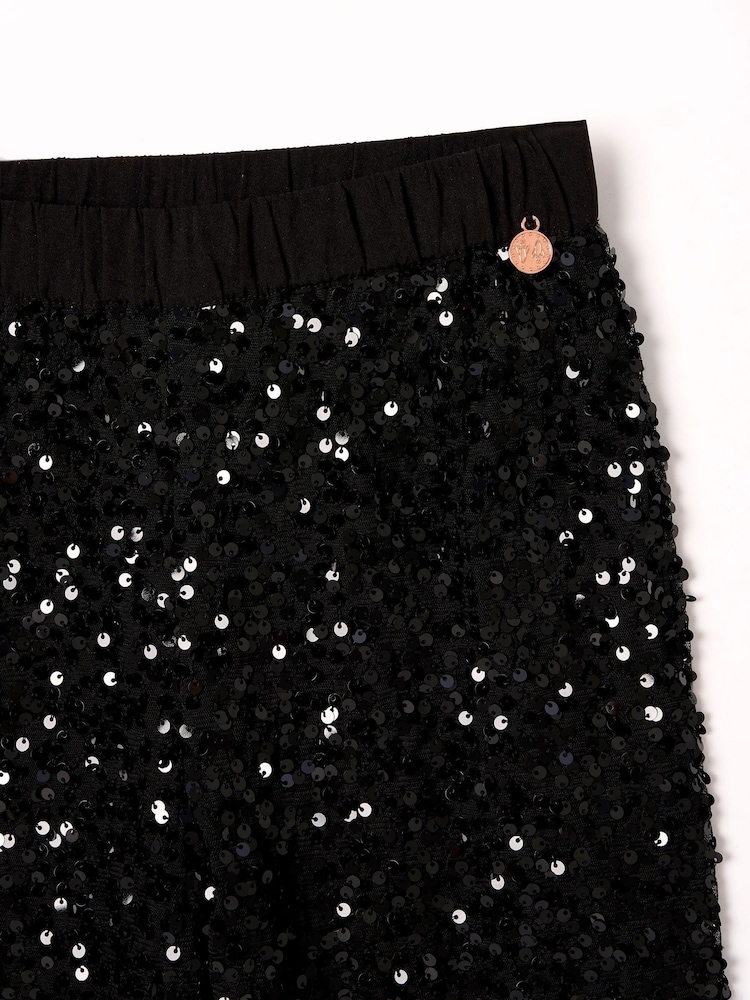 Angel & Rocket Black Leona Velvet Sequin Trousers - Image 8 of 8 Angel & Rocket Black Leona Velvet Sequin Trousers - Image 8 of 8