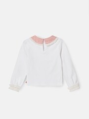 Angel & Rocket White Faye Tweed Collar Long Sleeve Top - Image 7 of 8