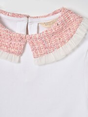 Angel & Rocket White Faye Tweed Collar Long Sleeve Top - Image 8 of 8