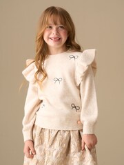 Angel & Rocket Cream Camila Diamonte Ruffle Jumper - Image 3 of 6