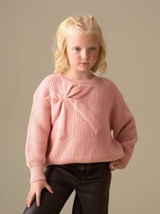 Angel & Rocket Pink Arya Knitted Bow Jumper - Image 4 of 8