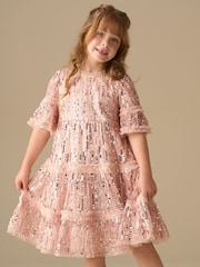 Angel & Rocket Pink Penny Sequin Dress - Image 1 of 9