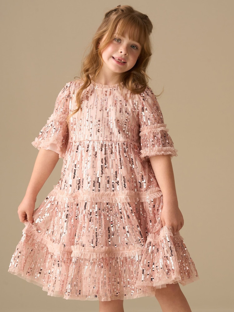 Angel & Rocket Pink Penny Sequin Dress - Image 1 of 9