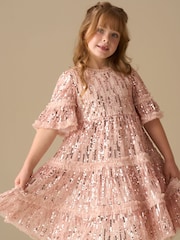 Angel & Rocket Pink Penny Sequin Dress - Image 2 of 9