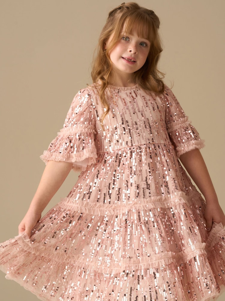 Angel & Rocket Pink Penny Sequin Dress - Image 2 of 9