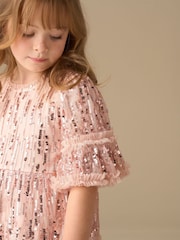 Angel & Rocket Pink Penny Sequin Dress - Image 4 of 9
