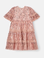 Angel & Rocket Pink Penny Sequin Dress - Image 8 of 9