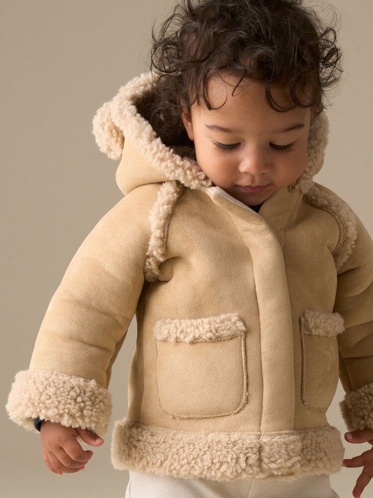 Angel & Rocket Cream River Shearling Jacket - Image 1 of 7 Angel & Rocket Cream River Shearling Jacket - Image 1 of 7