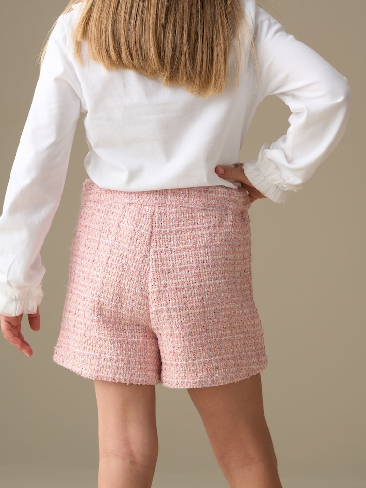 Angel & Rocket Pink Faye Tweed Shorts - Image 2 of 3