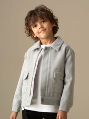 Angel & Rocket Grey Parker Varsity Jacket - Image 1 of 8