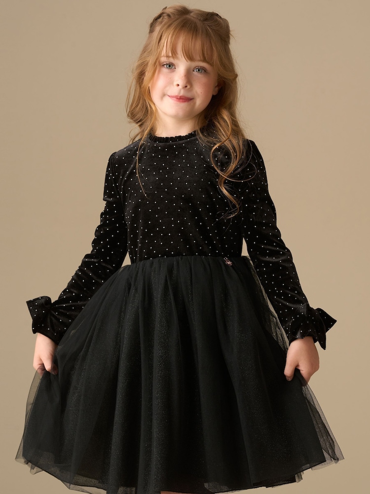 Angel & Rocket Black Elsie Velvet Tulle Dress - Image 1 of 9
