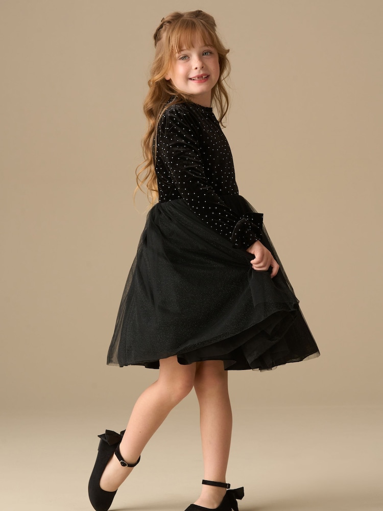 Angel & Rocket Black Elsie Velvet Tulle Dress - Image 2 of 9