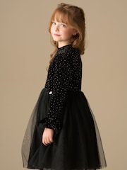 Angel & Rocket Black Elsie Velvet Tulle Dress - Image 4 of 9
