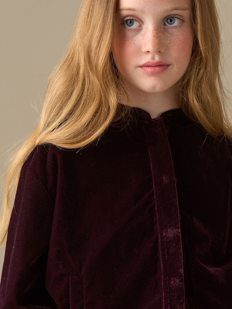 Angel & Rocket Red Chloe Velvet Bomber Jacket - Image 3 of 3 Angel & Rocket Red Chloe Velvet Bomber Jacket - Image 3 of 3