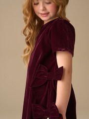 Angel & Rocket Red Olivia Velvet Bow Shift Dress - Image 4 of 7