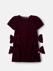 Angel & Rocket Red Olivia Velvet Bow Shift Dress - Image 5 of 7
