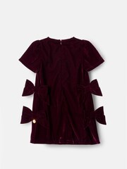 Angel & Rocket Red Olivia Velvet Bow Shift Dress - Image 6 of 7