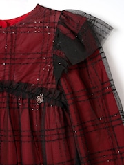 Angel & Rocket Red Tia Sequin Tartan Mesh Dress - Image 11 of 11