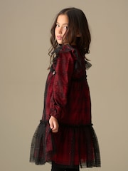 Angel & Rocket Red Tia Sequin Tartan Mesh Dress - Image 5 of 8