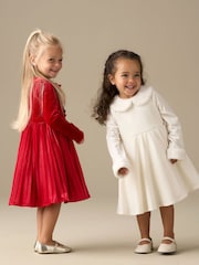 Angel & Rocket White Gabrielle Fur Collar Dress - Image 4 of 7