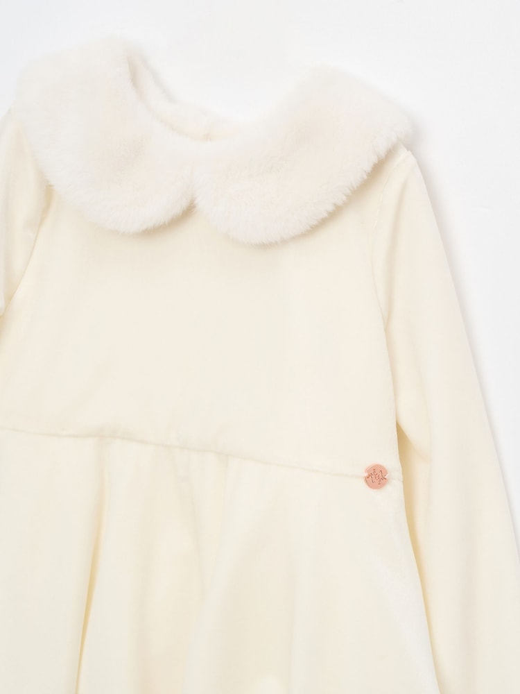 Angel & Rocket White Gabrielle Fur Collar Dress - Image 7 of 7