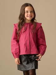 Angel & Rocket Pink Maggie Frill Collar Shirt - Image 5 of 9