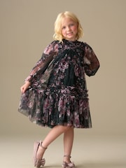 Angel & Rocket Green Verity Ruffle Mesh Dress - Image 4 of 8