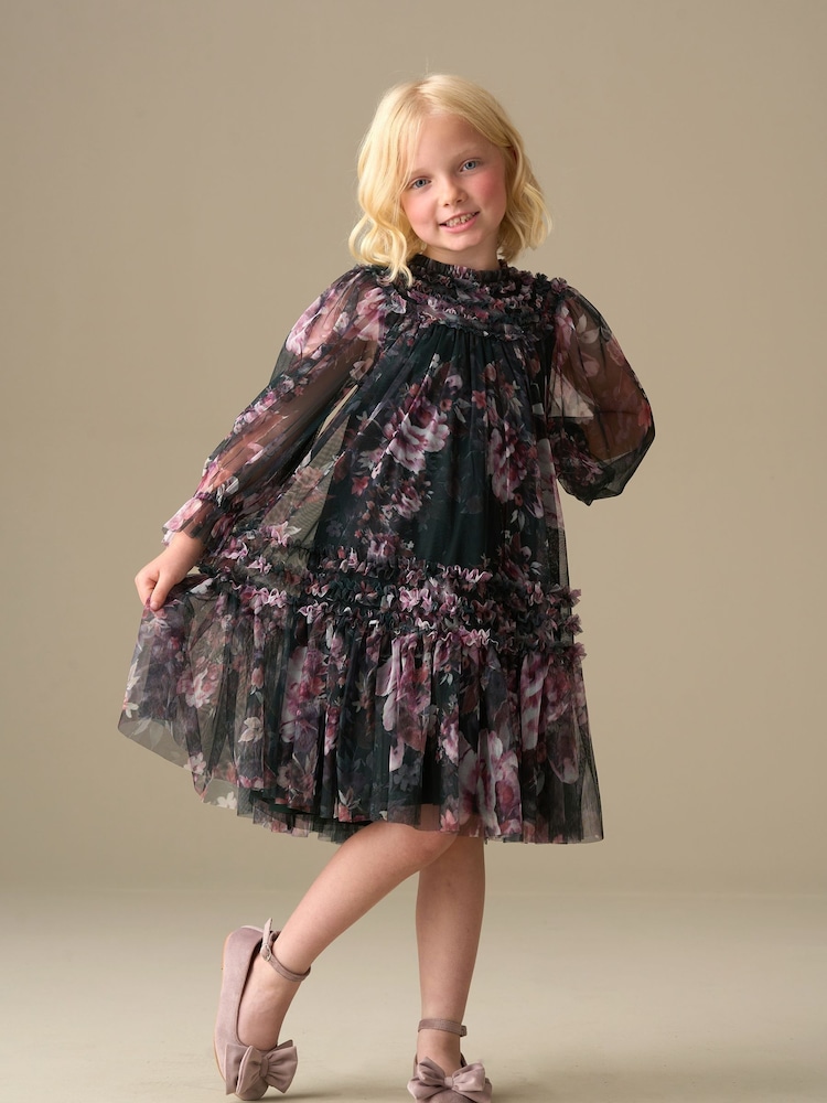 Girls Red Sequin Mesh Ruffle Party Dress | Angel & Rocket 7 yrs Girls Red Sequin Mesh Ruffle Party Dress | Angel & Rocket 7 yrs