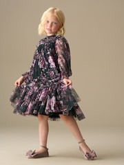 Angel & Rocket Green Verity Ruffle Mesh Dress - Image 5 of 8