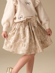Angel & Rocket Cream Etta Metallic Jacquard Skirt - Image 1 of 6