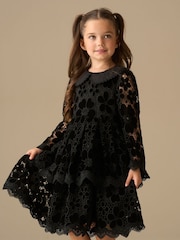 Angel & Rocket Black Mavea Velvet Lace Dress - Image 1 of 9