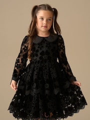Angel & Rocket Black Mavea Velvet Lace Dress - Image 2 of 9