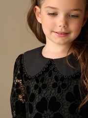 Angel & Rocket Black Mavea Velvet Lace Dress - Image 4 of 9