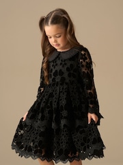 Angel & Rocket Black Mavea Velvet Lace Dress - Image 5 of 9
