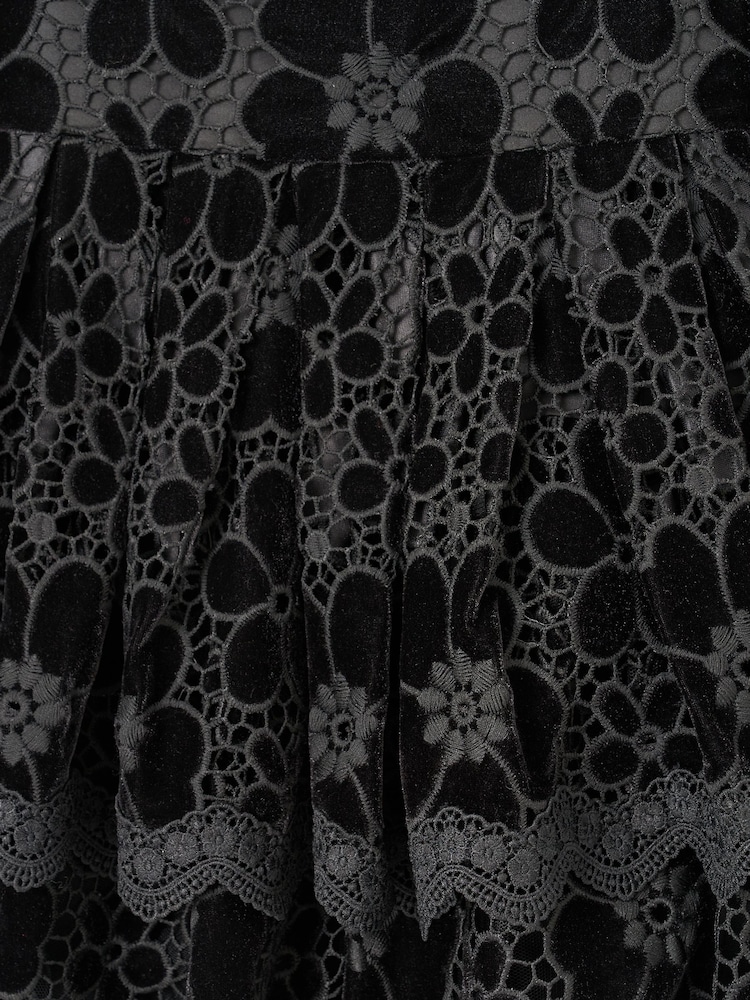 Angel & Rocket Black Mavea Velvet Lace Dress - Image 9 of 9