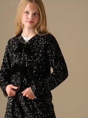 Angel & Rocket Black Maisie Velvet Sequin Jacket - Image 2 of 8