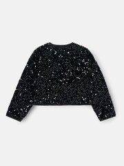 Angel & Rocket Black Maisie Velvet Sequin Jacket - Image 7 of 8