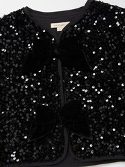 Angel & Rocket Black Maisie Velvet Sequin Jacket - Image 8 of 8