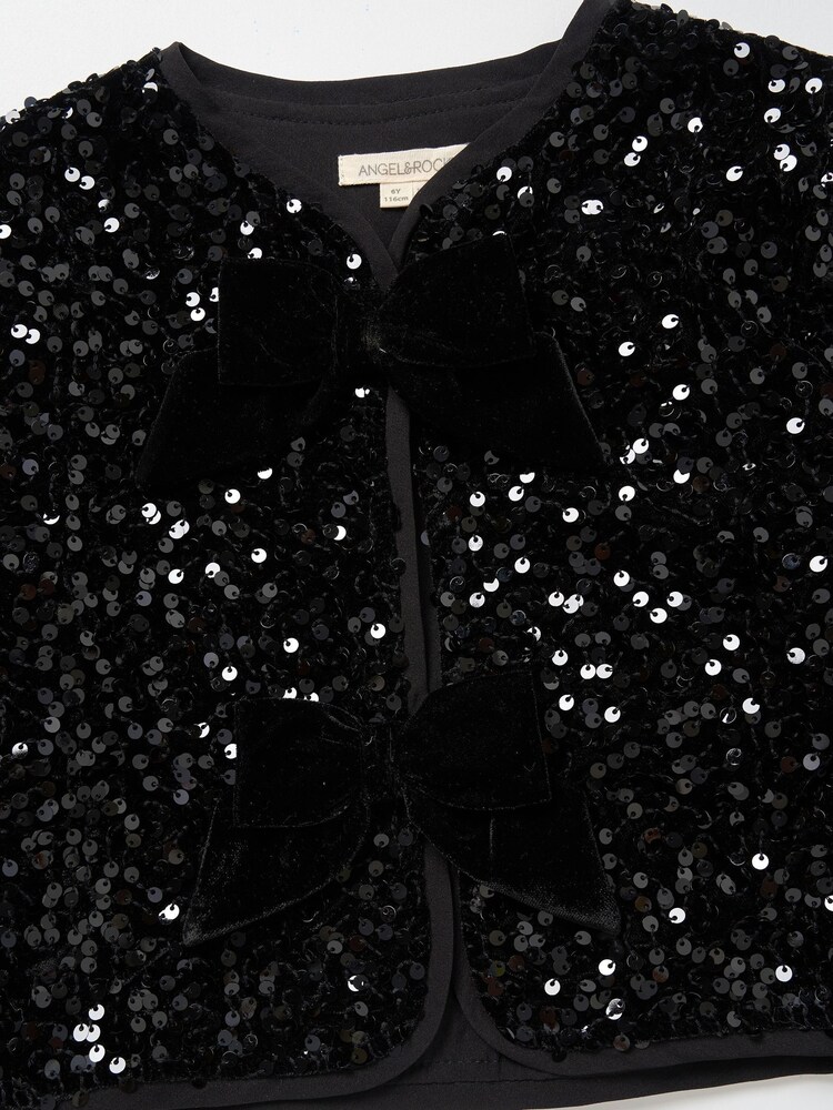 Angel & Rocket Black Maisie Velvet Sequin Jacket - Image 8 of 8