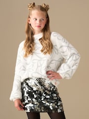 Angel & Rocket White Livia Bow Eyelash Jumper - Image 1 of 8
